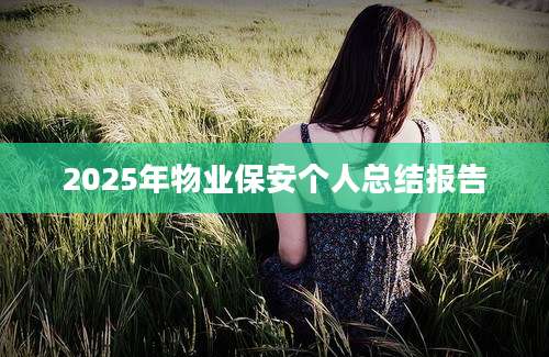 2025年物业保安个人总结报告