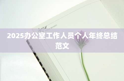 2025办公室工作人员个人年终总结范文