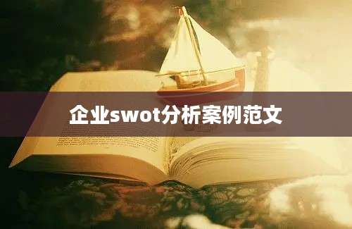 企业swot分析案例范文