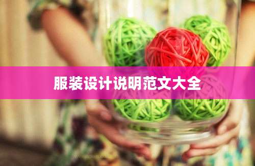 服装设计说明范文大全
