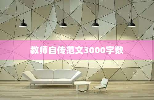 教师自传范文3000字数