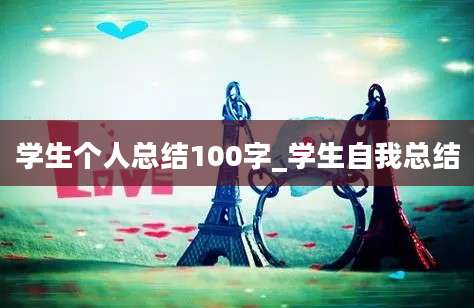 学生个人总结100字_学生自我总结