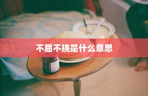 不屈不挠是什么意思