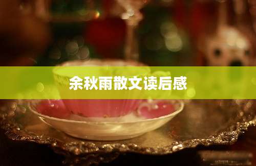 余秋雨散文读后感