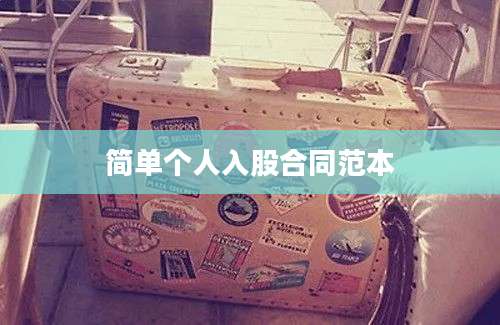 简单个人入股合同范本