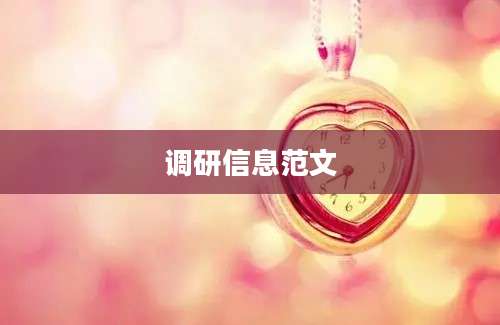 调研信息范文