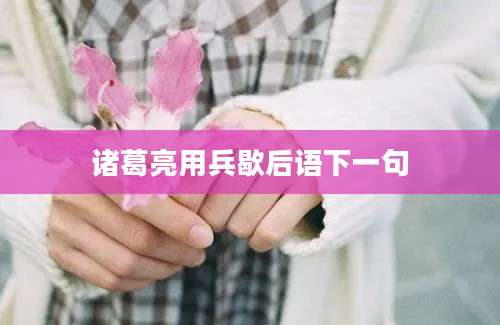 诸葛亮用兵歇后语下一句