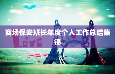 商场保安班长年度个人工作总结集锦