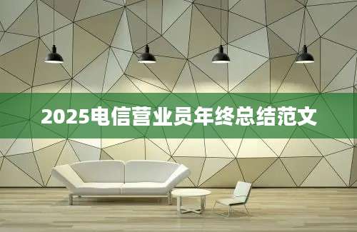 2025电信营业员年终总结范文