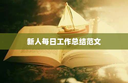 新人每日工作总结范文