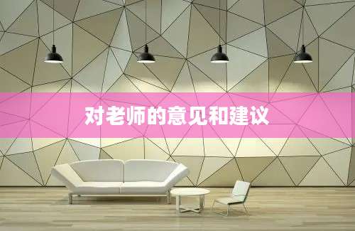 对老师的意见和建议