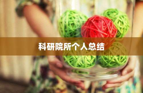 科研院所个人总结