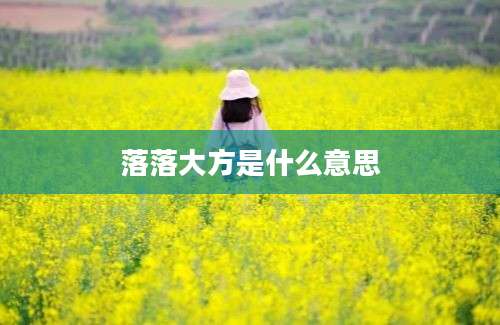 落落大方是什么意思
