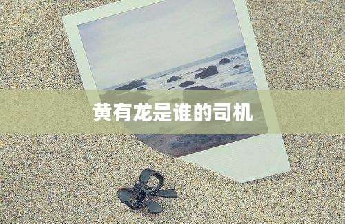 黄有龙是谁的司机
