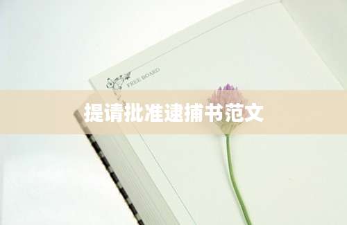提请批准逮捕书范文