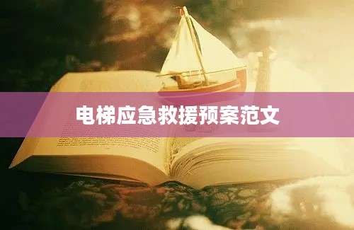 电梯应急救援预案范文