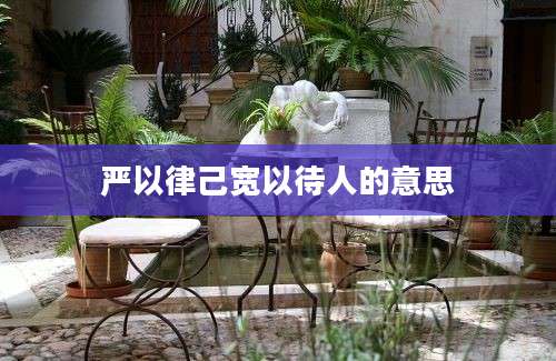 严以律己宽以待人的意思
