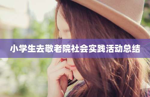 小学生去敬老院社会实践活动总结