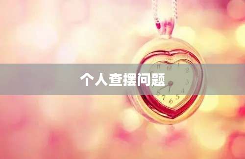 个人查摆问题