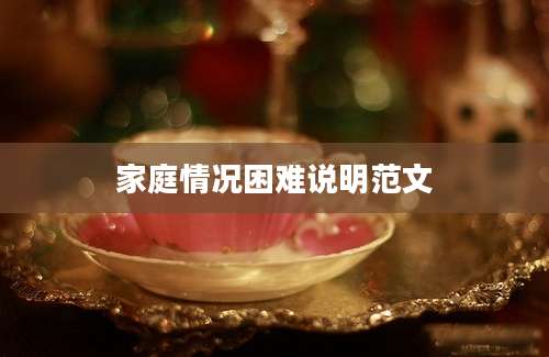 家庭情况困难说明范文