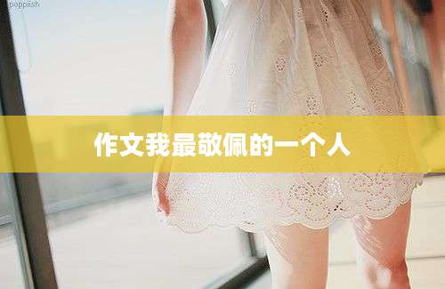 作文我最敬佩的一个人