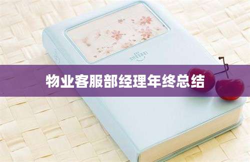 物业客服部经理年终总结
