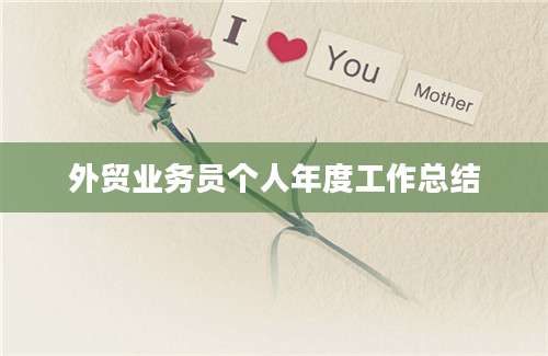 外贸业务员个人年度工作总结