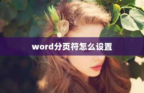 word分页符怎么设置