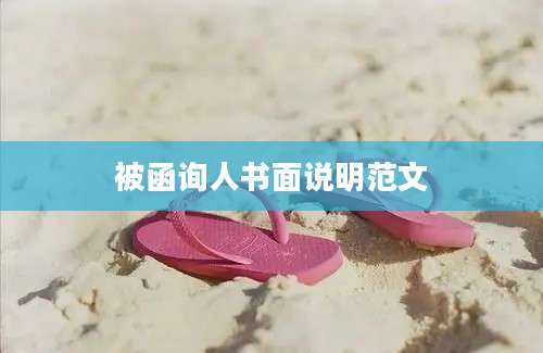 被函询人书面说明范文