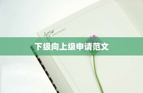 下级向上级申请范文