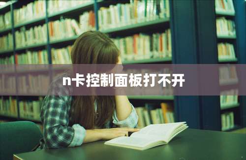 n卡控制面板打不开