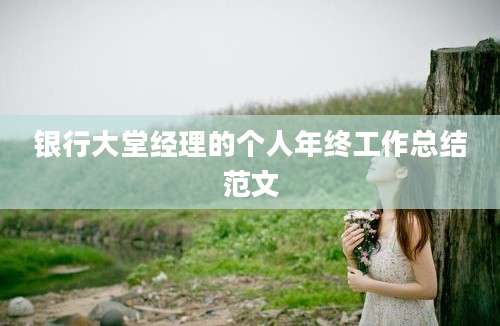 银行大堂经理的个人年终工作总结范文