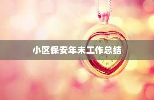 小区保安年末工作总结