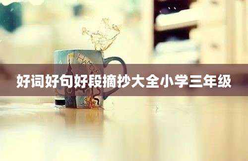 好词好句好段摘抄大全小学三年级
