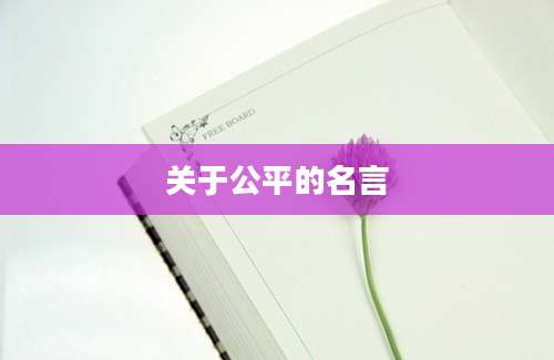 关于公平的名言