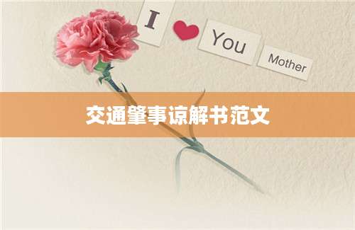交通肇事谅解书范文