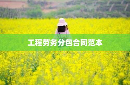 工程劳务分包合同范本