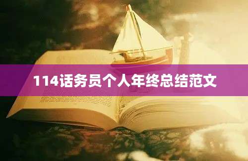 114话务员个人年终总结范文