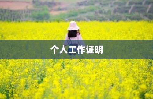个人工作证明