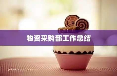 物资采购部工作总结