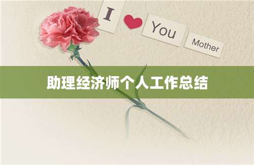 助理经济师个人工作总结