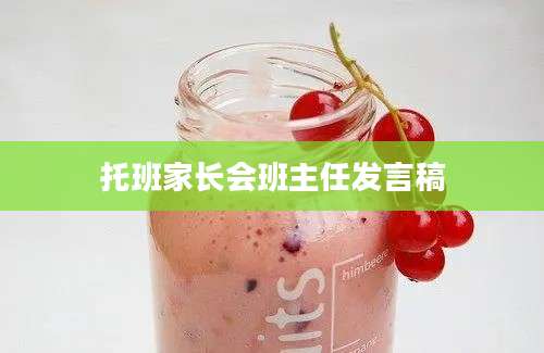 托班家长会班主任发言稿