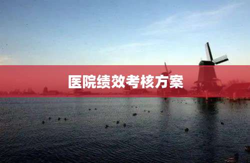 医院绩效考核方案