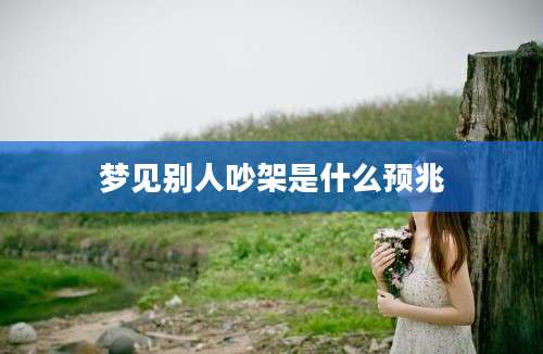 梦见别人吵架是什么预兆
