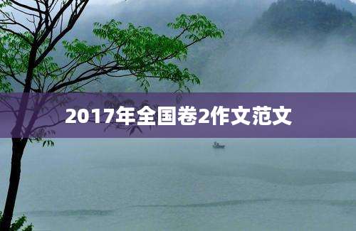 2017年全国卷2作文范文