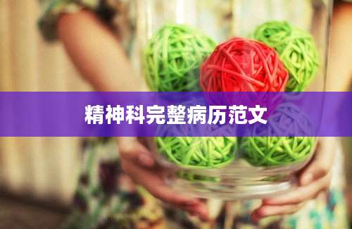 精神科完整病历范文