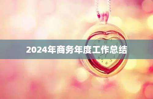 2024年商务年度工作总结