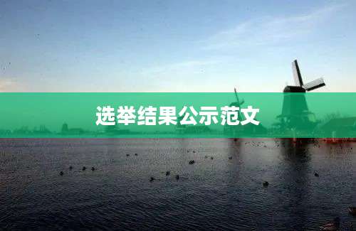 选举结果公示范文