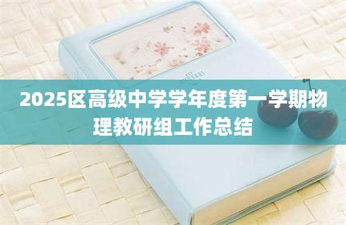 2025区高级中学学年度第一学期物理教研组工作总结