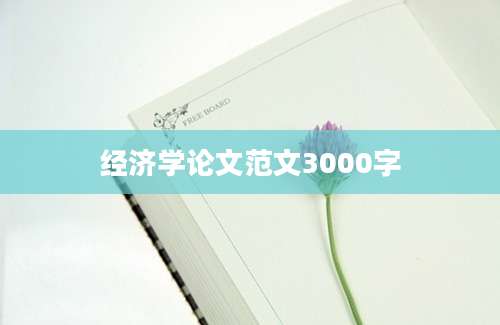 经济学论文范文3000字